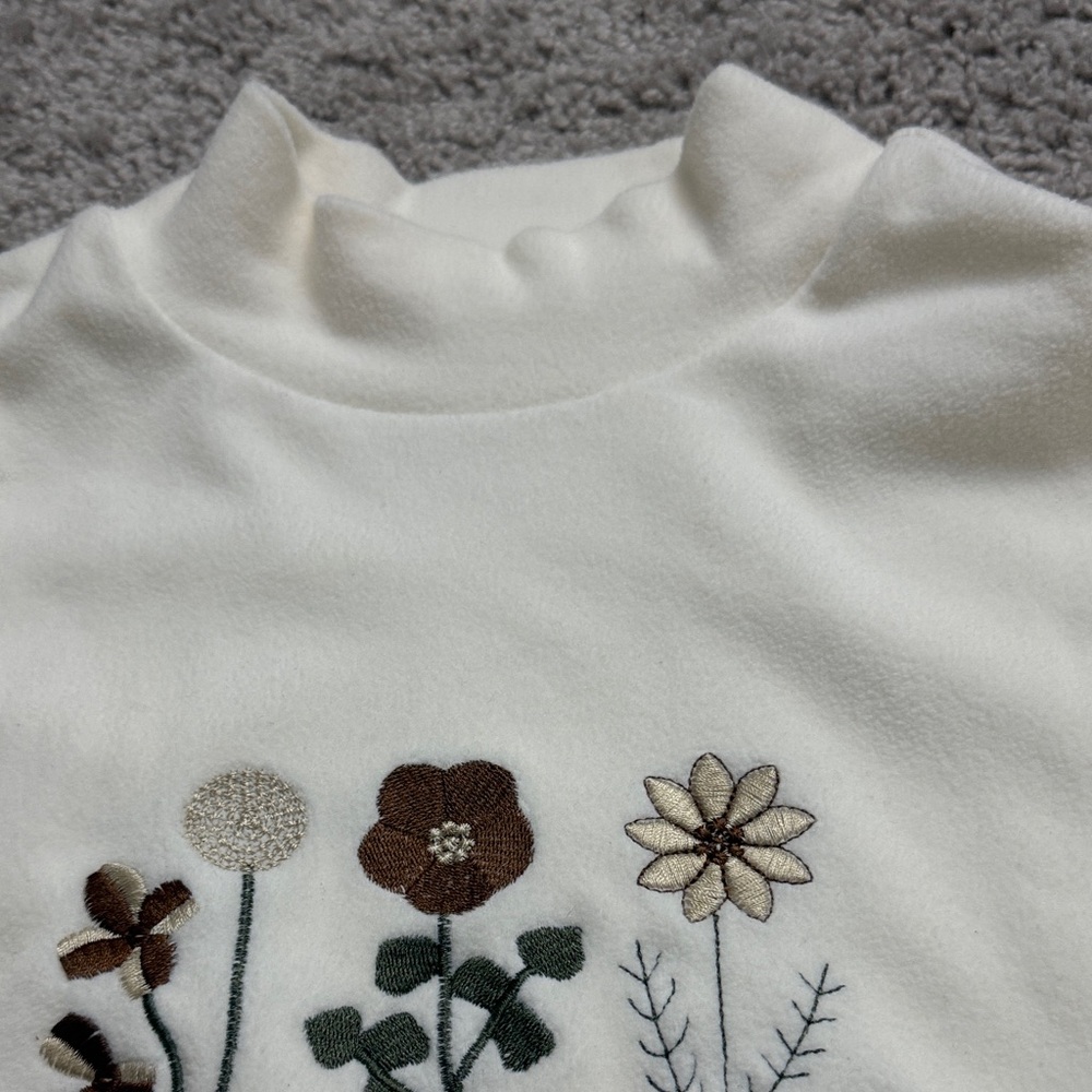 Cream Sweater with Floral Embroidery - Picture 3 of 4